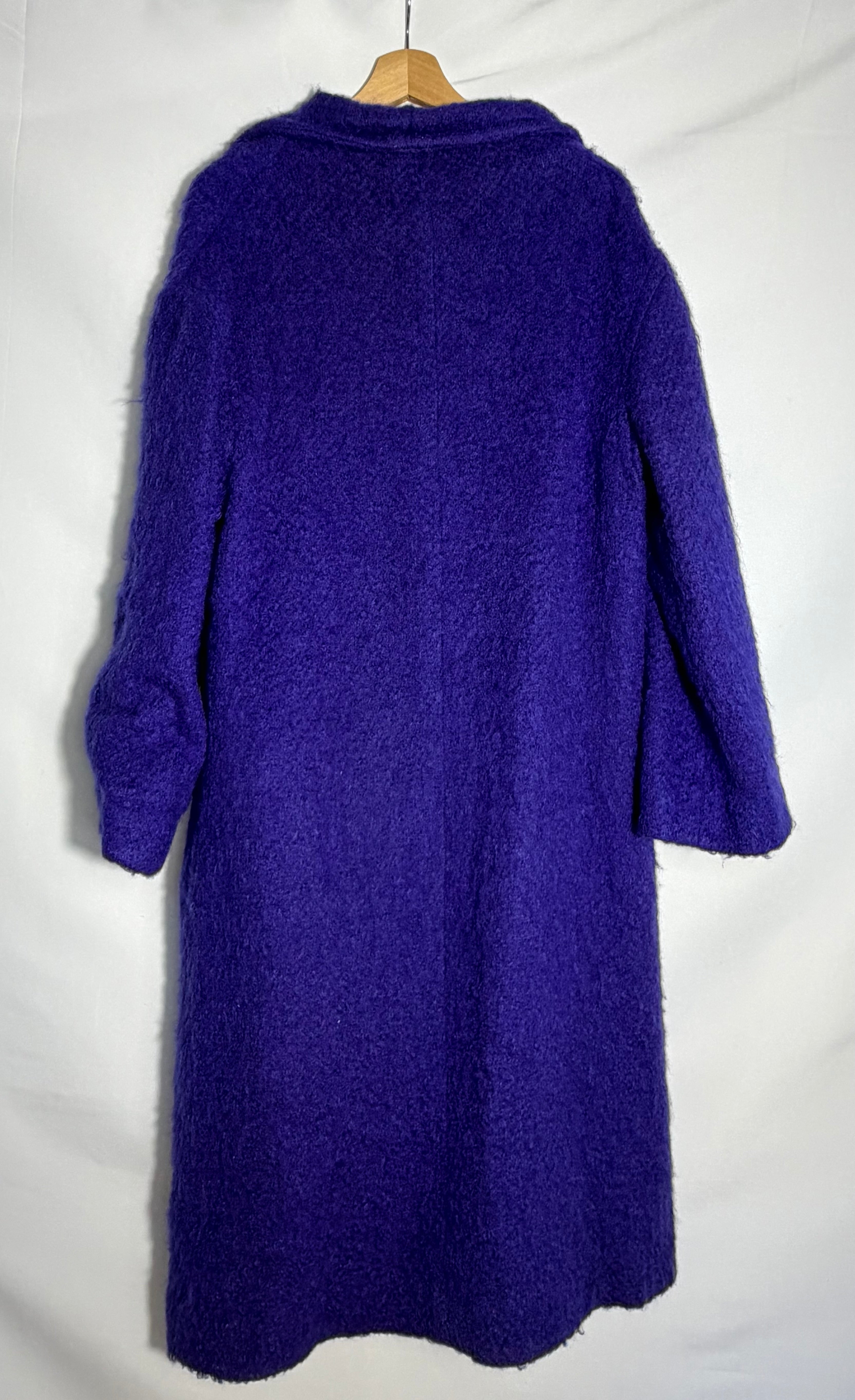 Vintage Purple Mohair-Blend Oversized Coat