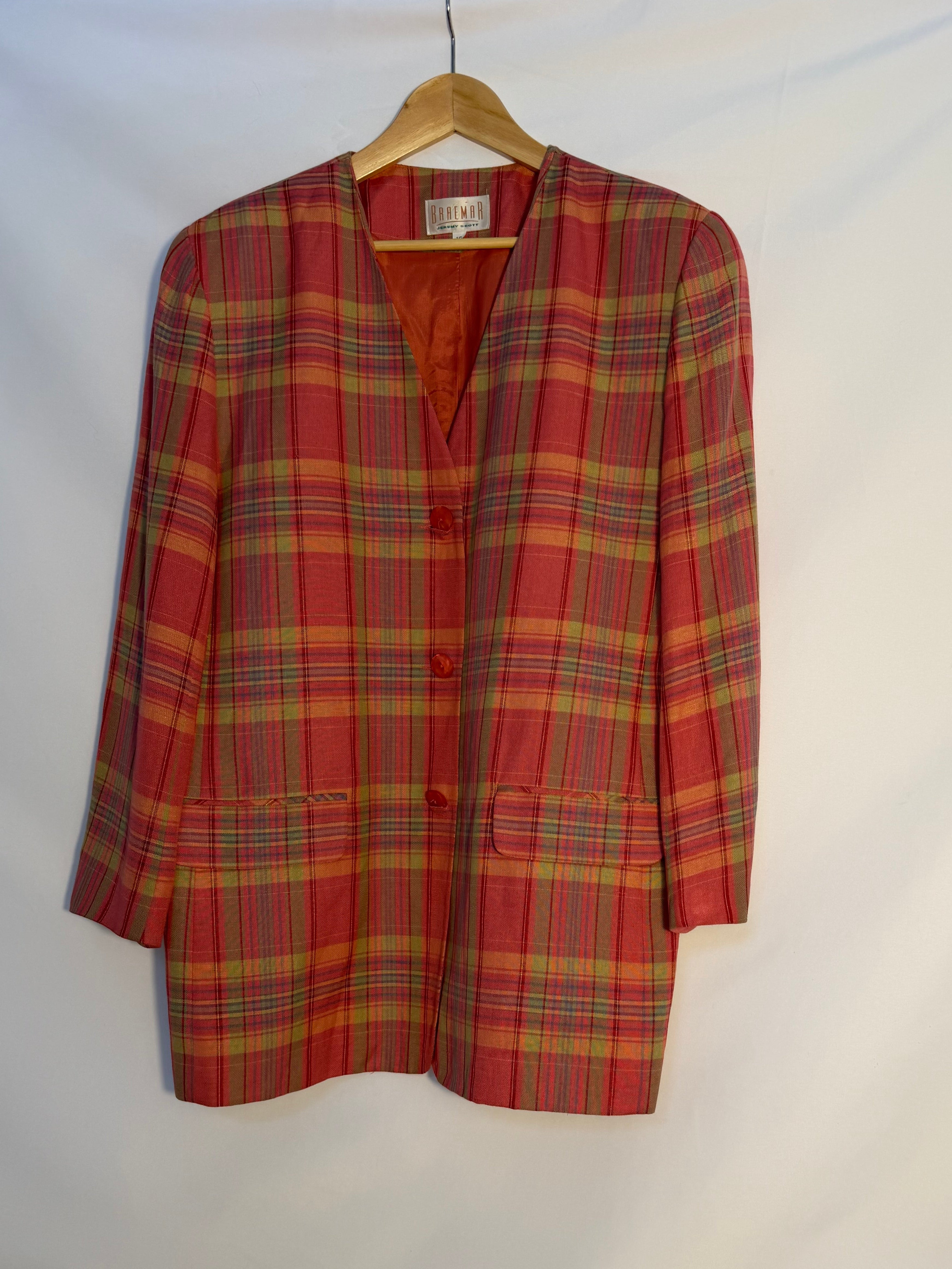 Vintage Braemar by Jeremy Scott Plaid Blazer