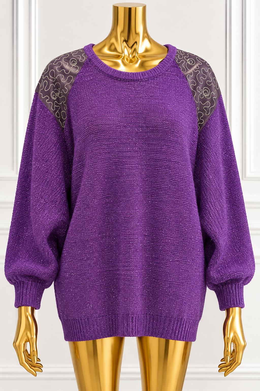 Vintage JESS Purple Metallic Knit Sweater – 80s/90s
