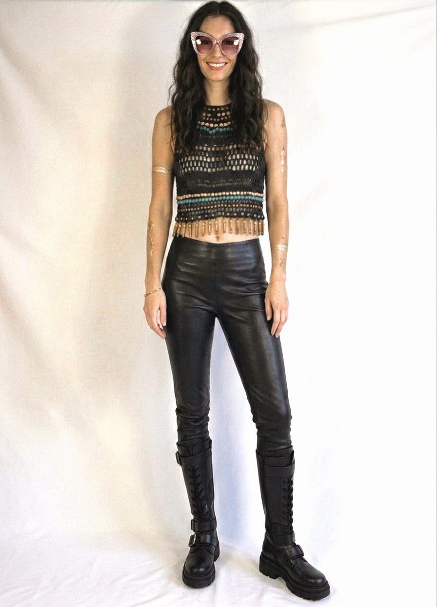 Boho Beaded Crochet Top