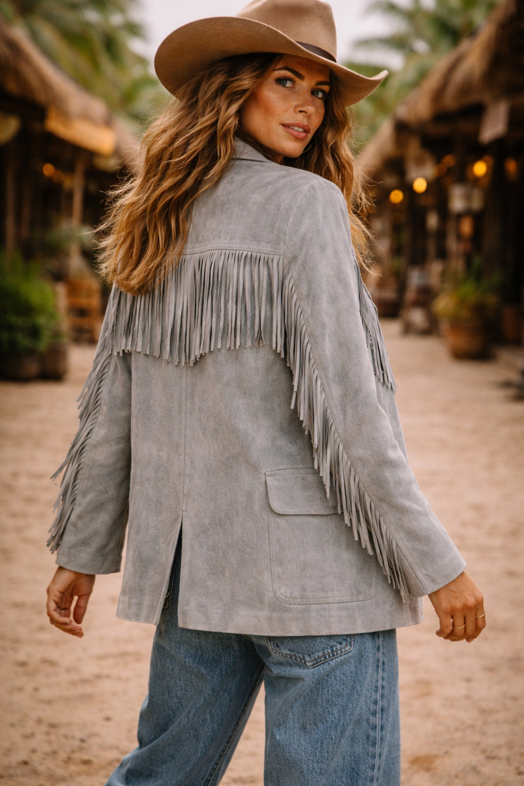 Soft Suede Statement Fringe Jacket