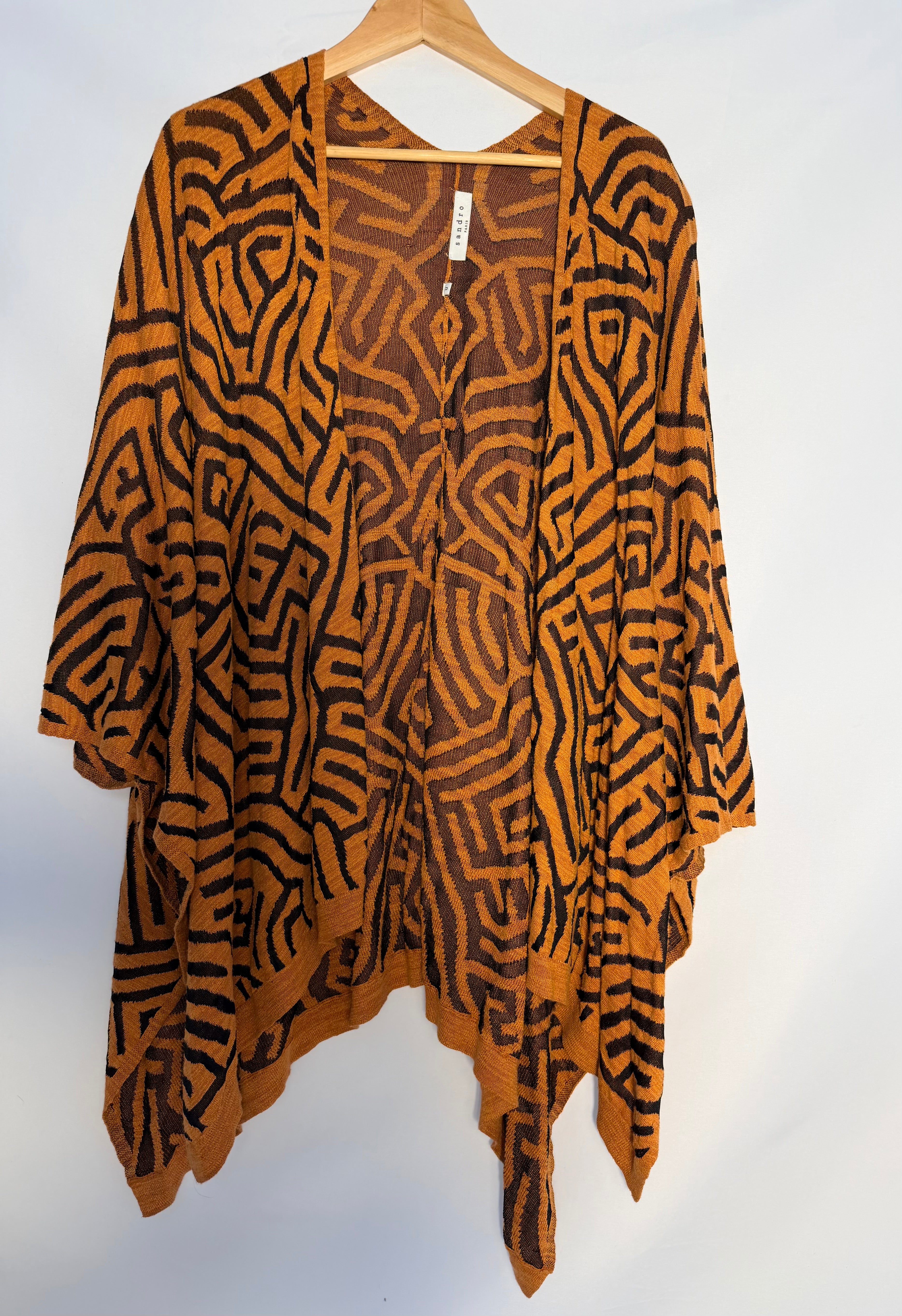 Sandro Paris Abstract Drape Cardigan One Size