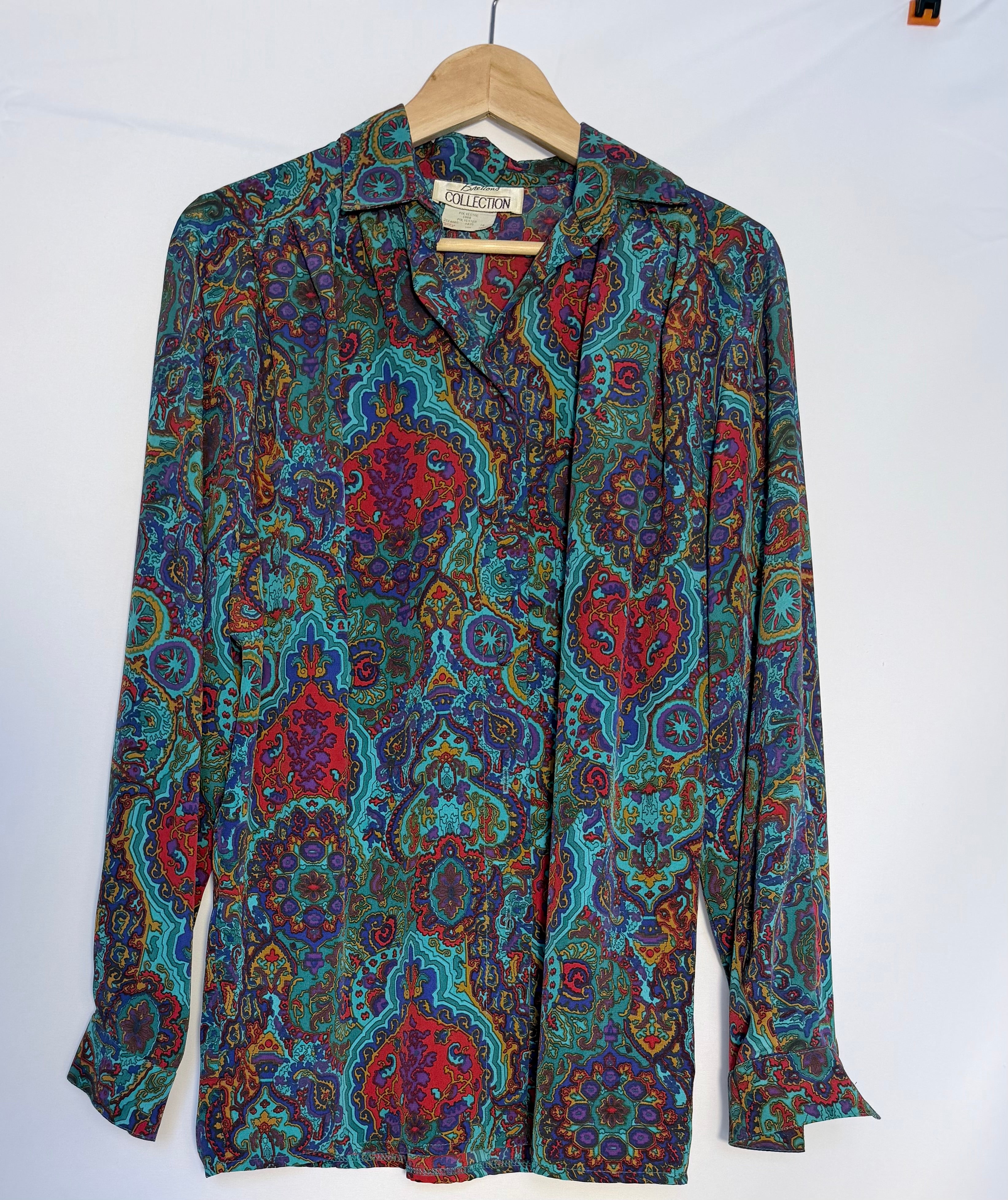 Vintage Psychedelic Paisley Print Blouse