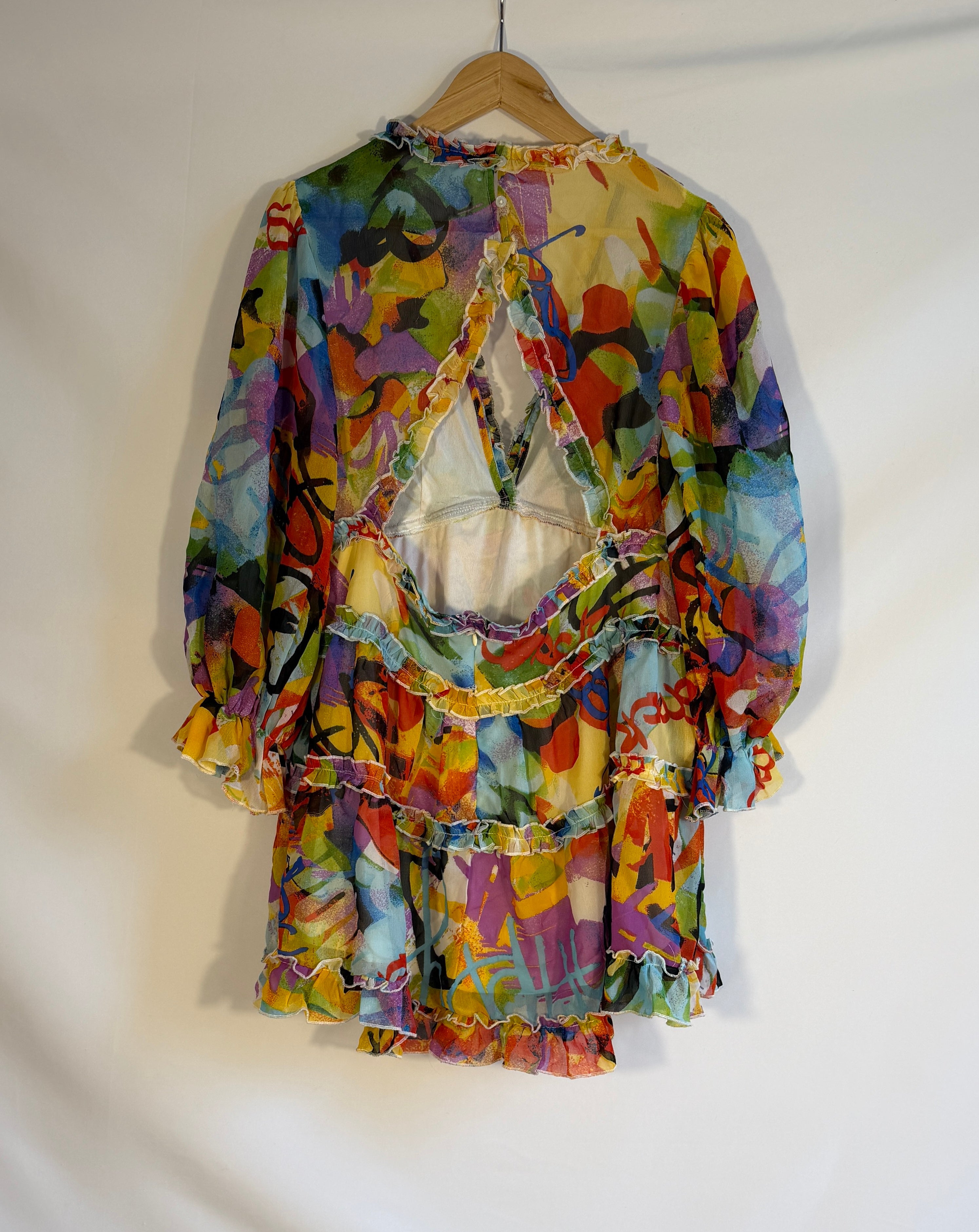 Open Back Ruffle Mini Dress