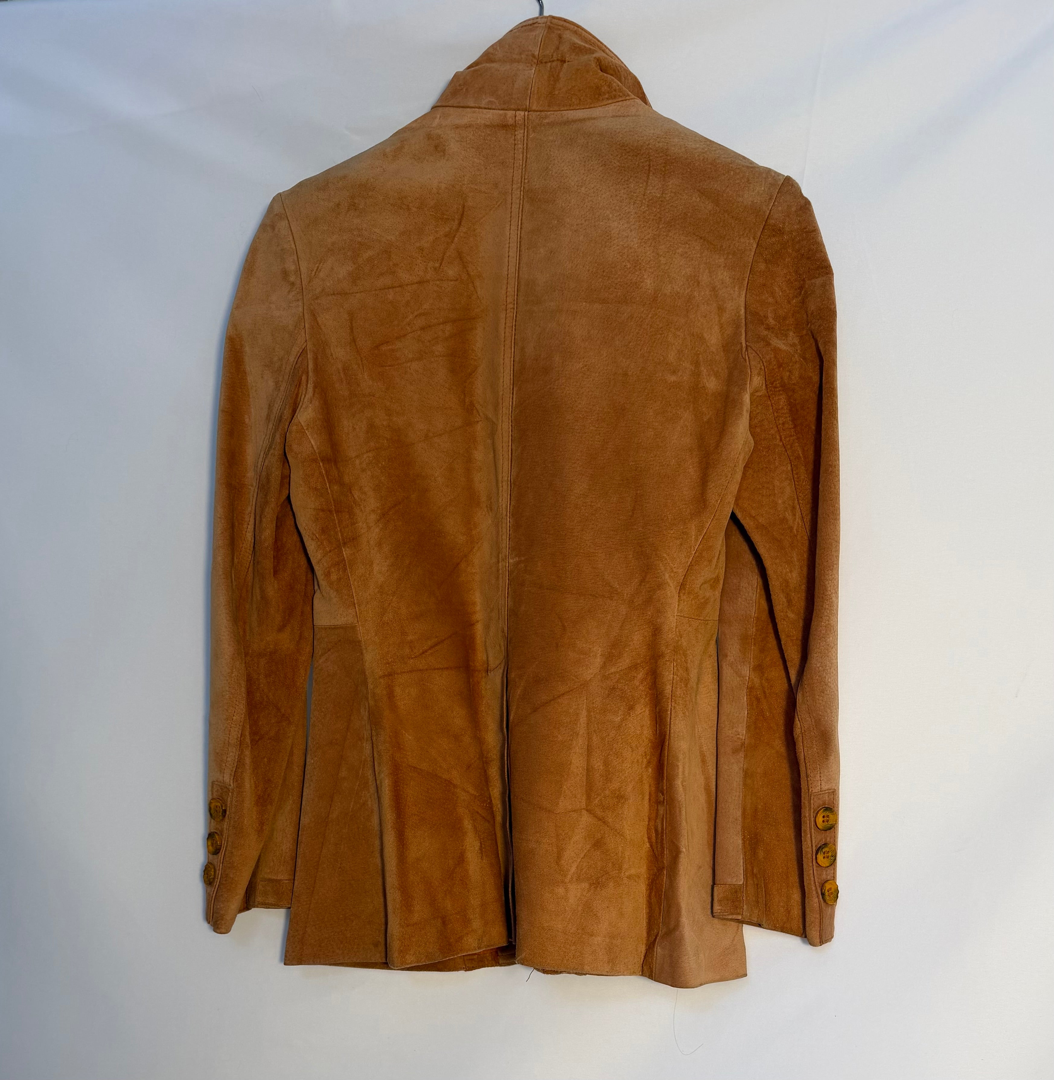 Vintage Suede Blazer – Camel Brown