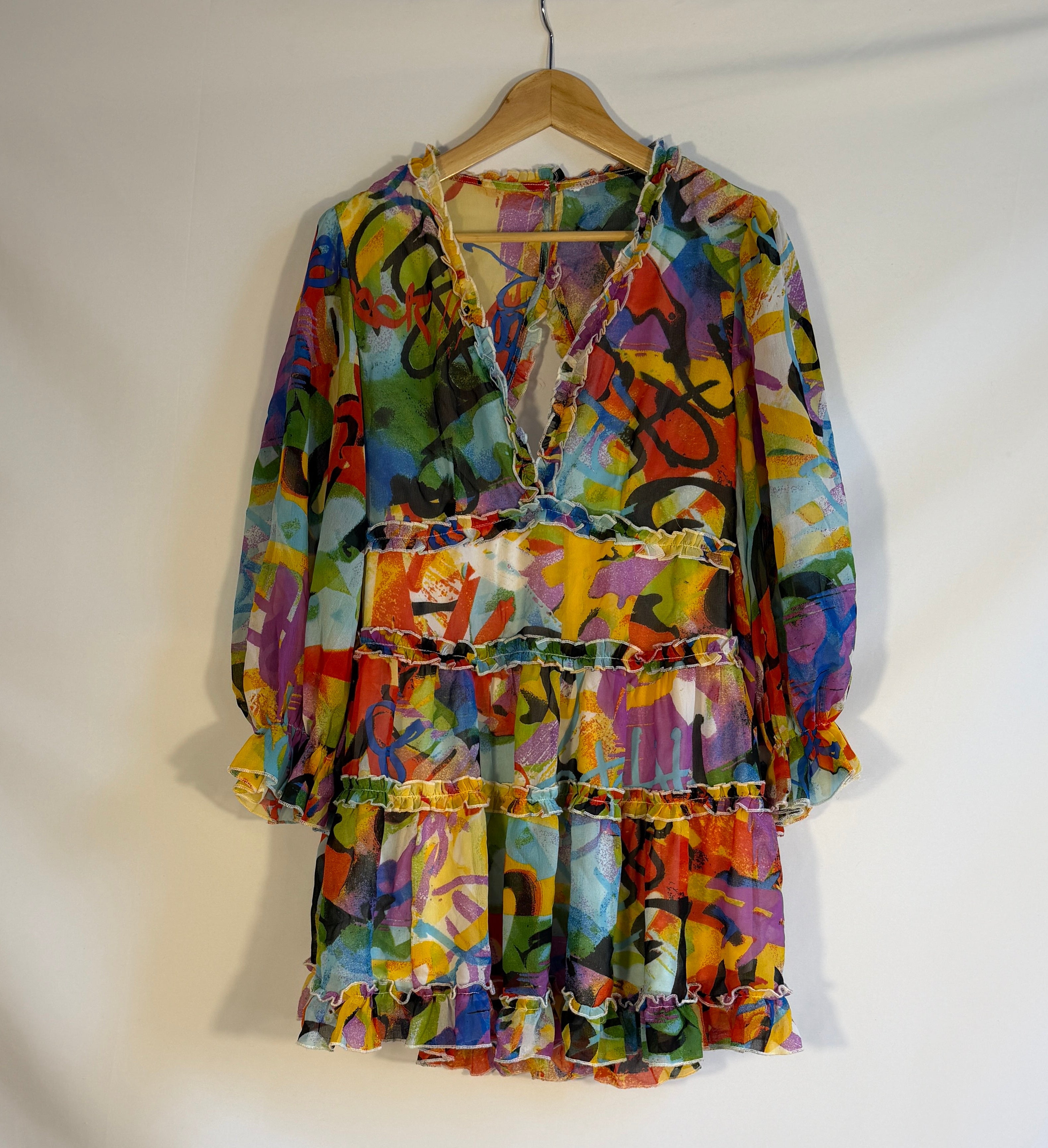 Open Back Ruffle Mini Dress