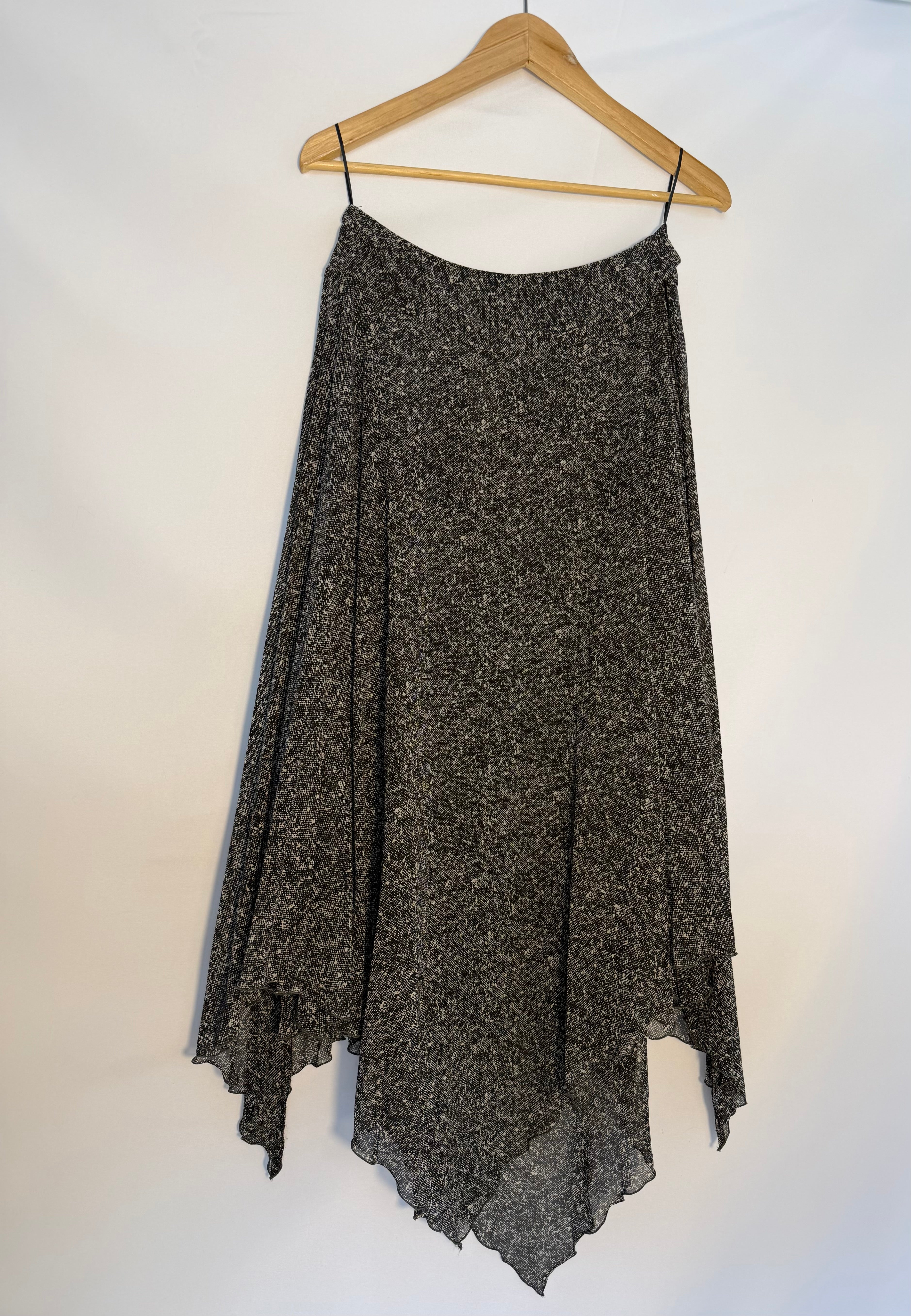 Escada Sheer Asymmetrical Draped Skirt