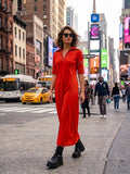 Vintage Crimson Maxi Caftan Dress