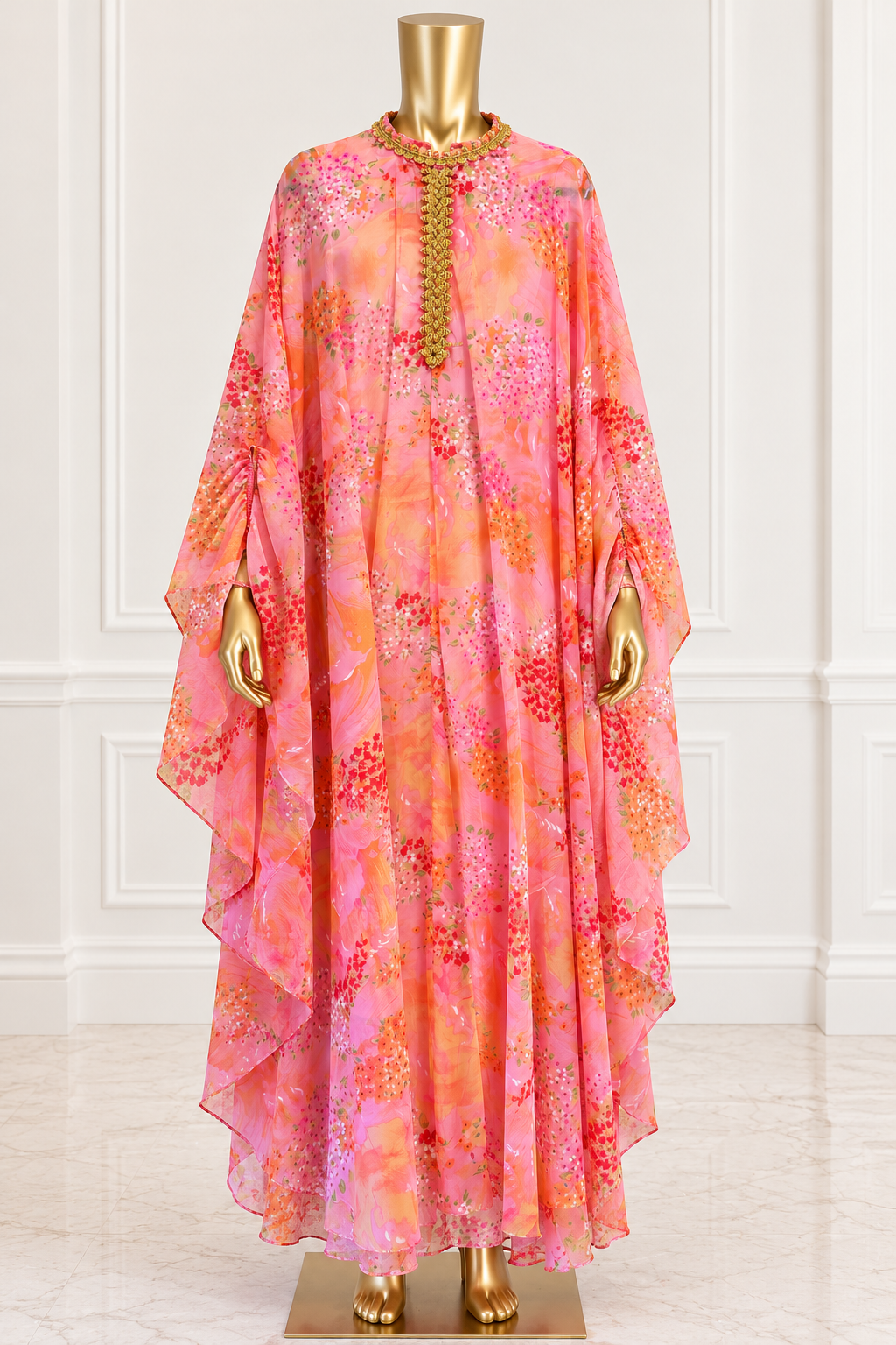 Vintage Beatrice Pines 70s Floral Maxi Dress