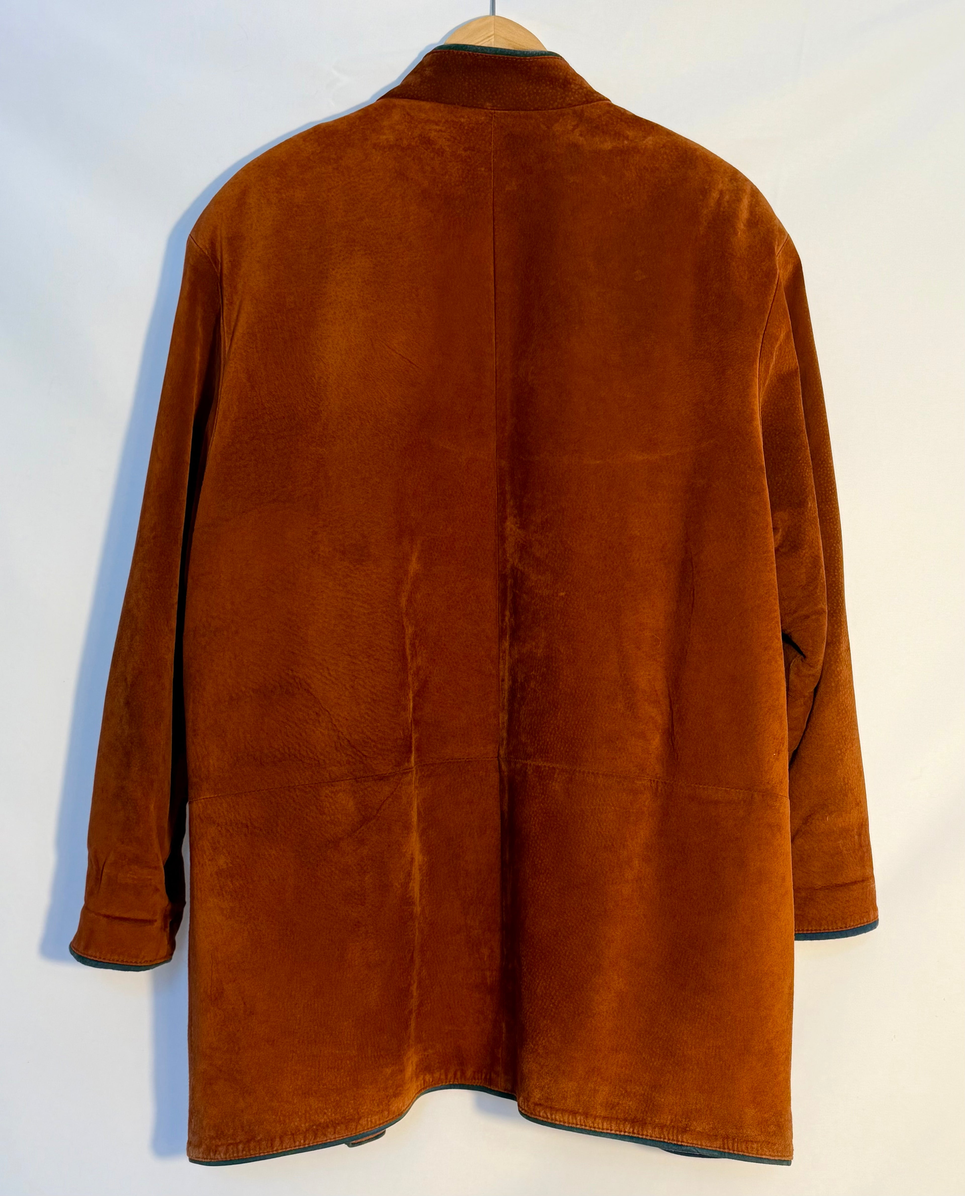 Danier Vintage Suede Toggle Jacket Rust Brown
