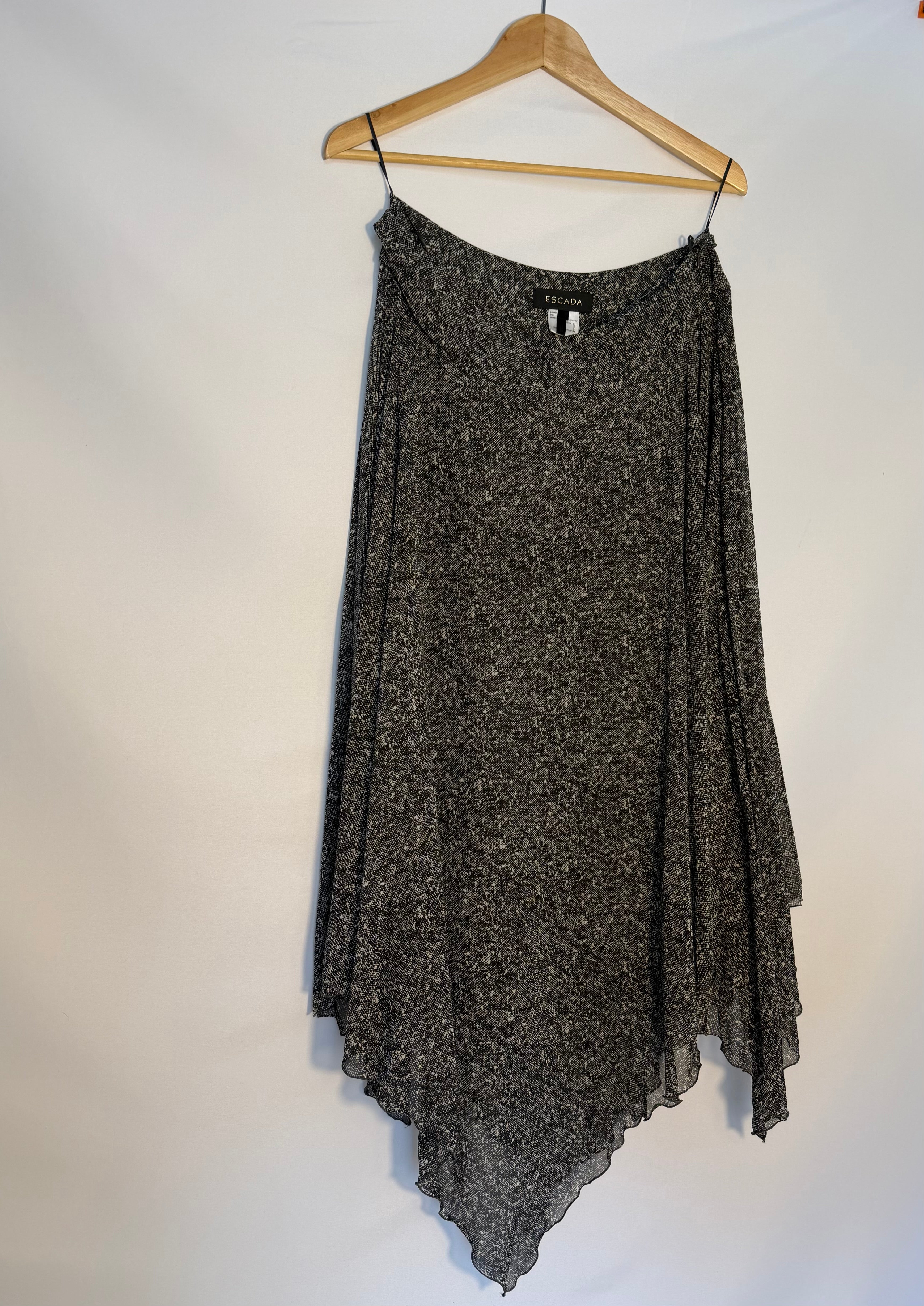 Escada Sheer Asymmetrical Draped Skirt