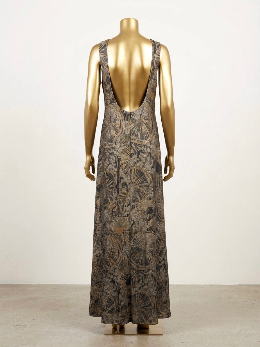 Vintage Streba Metallic Maxi Dress