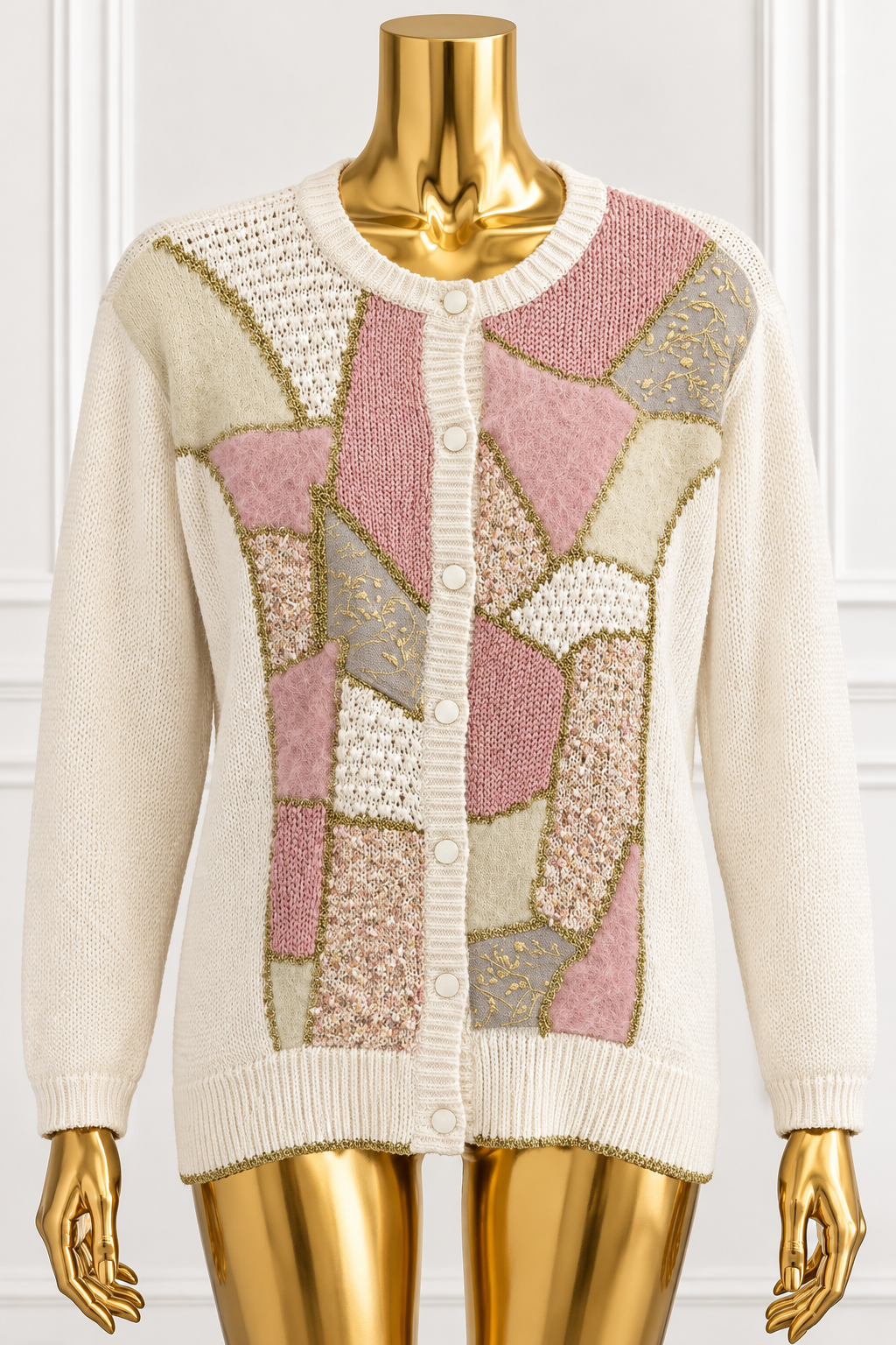 Vintage Franco Valeri Patchwork Knit Cardigan