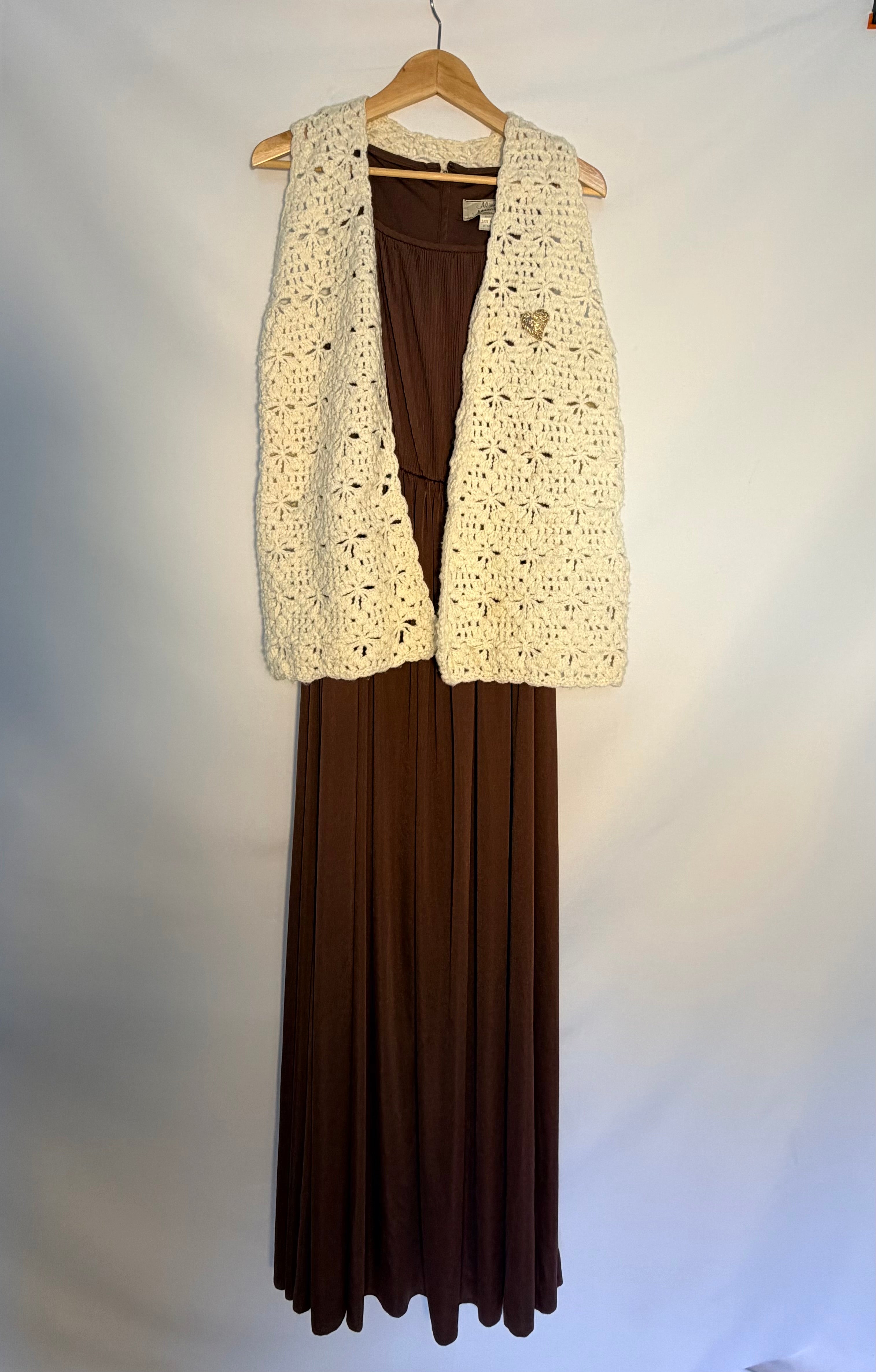 Chocolate Brown Boho Maxi Dress