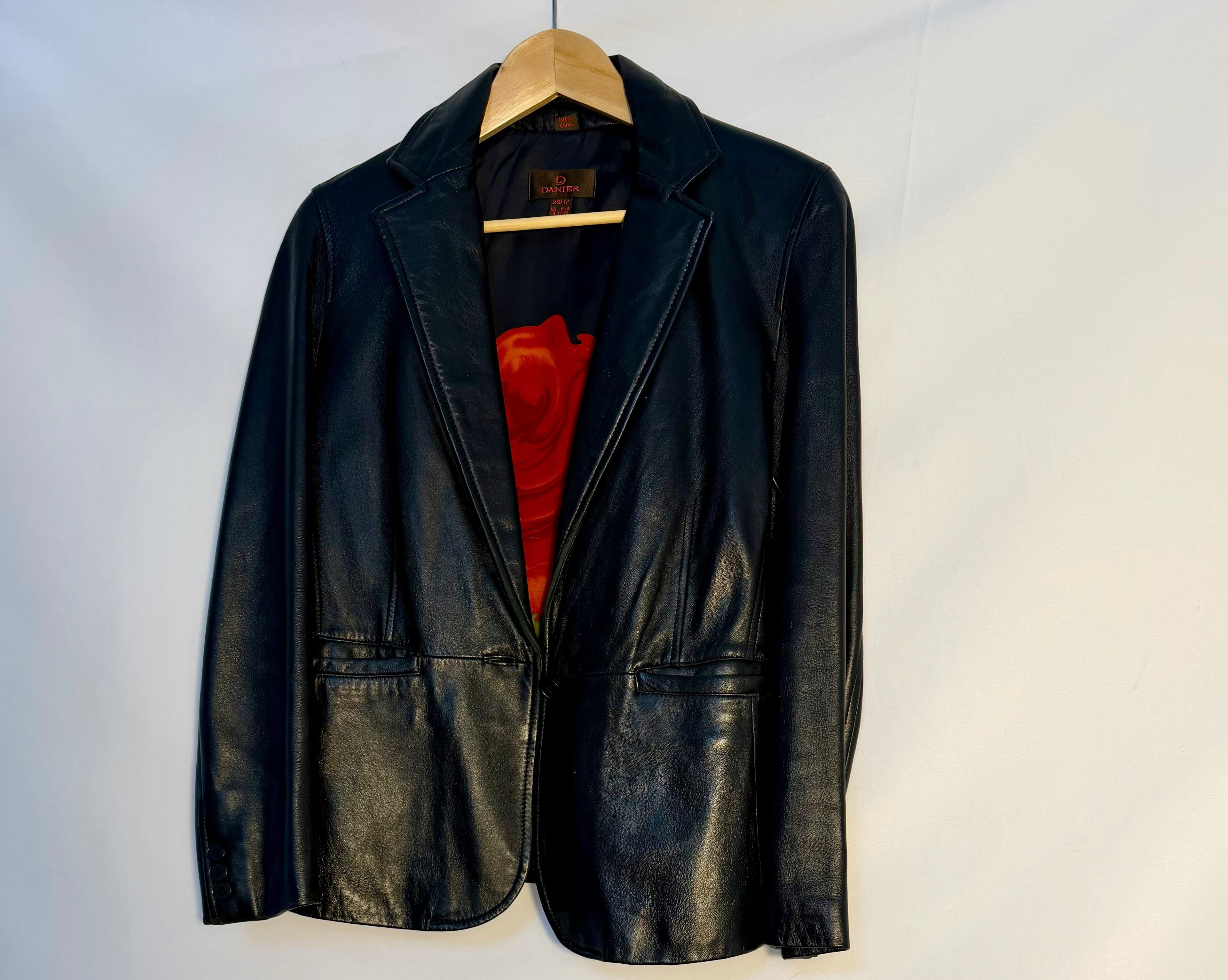 Danier Soft Black Leather Blazer