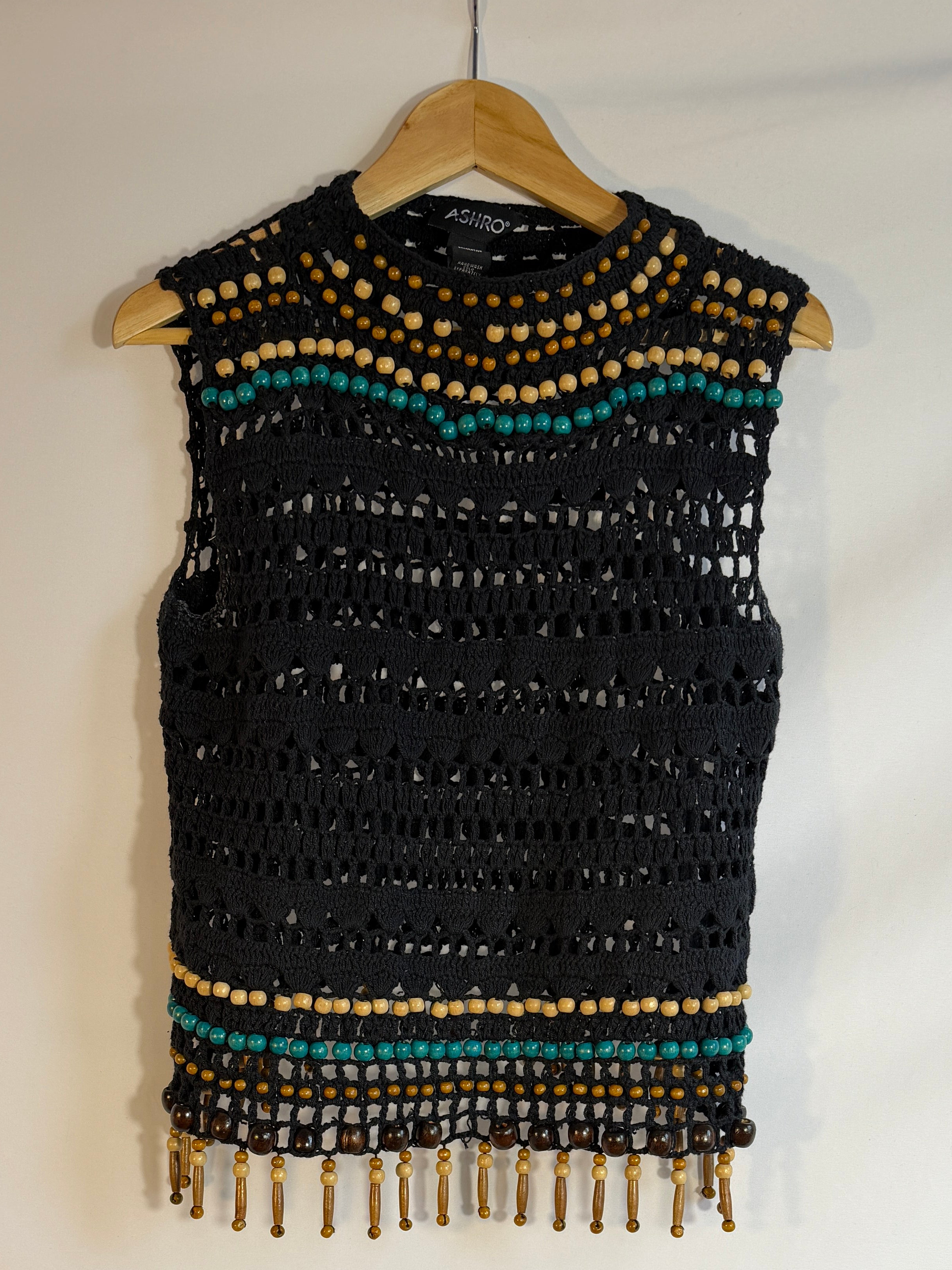 Boho Beaded Crochet Top