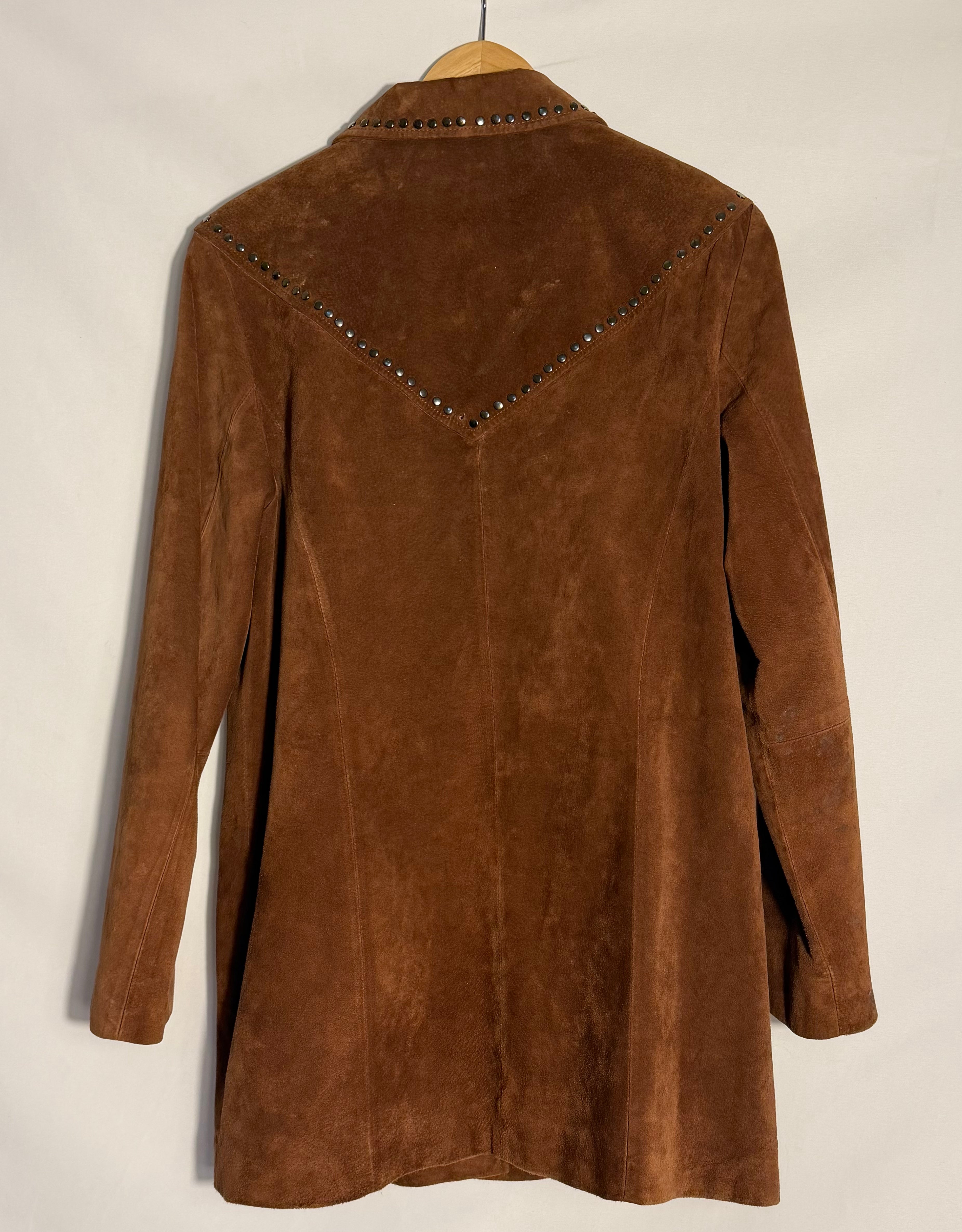 Montana Co. Western Suede Studded Jacket – Brown