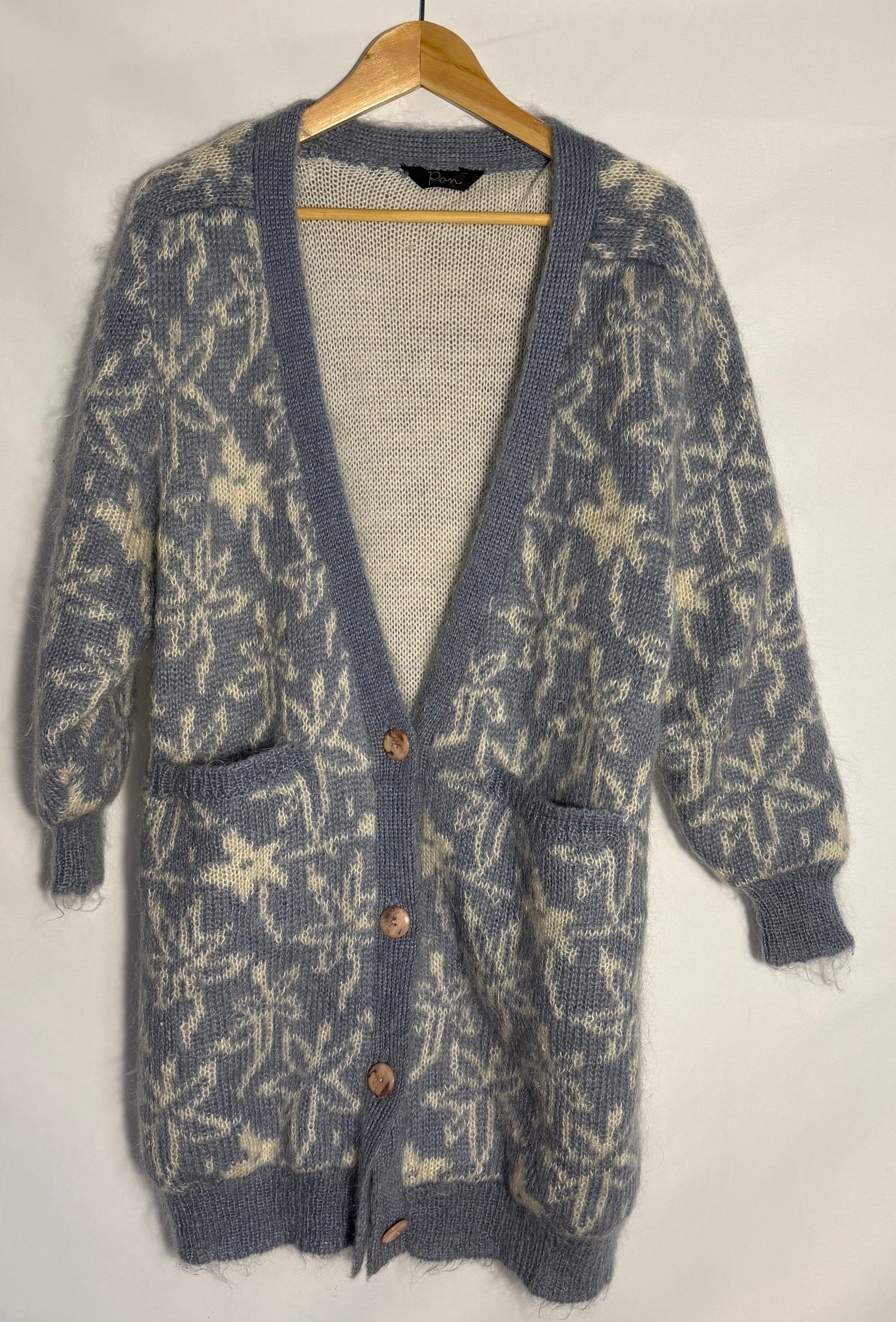 Soft Blue & Cream Knit Cardigan