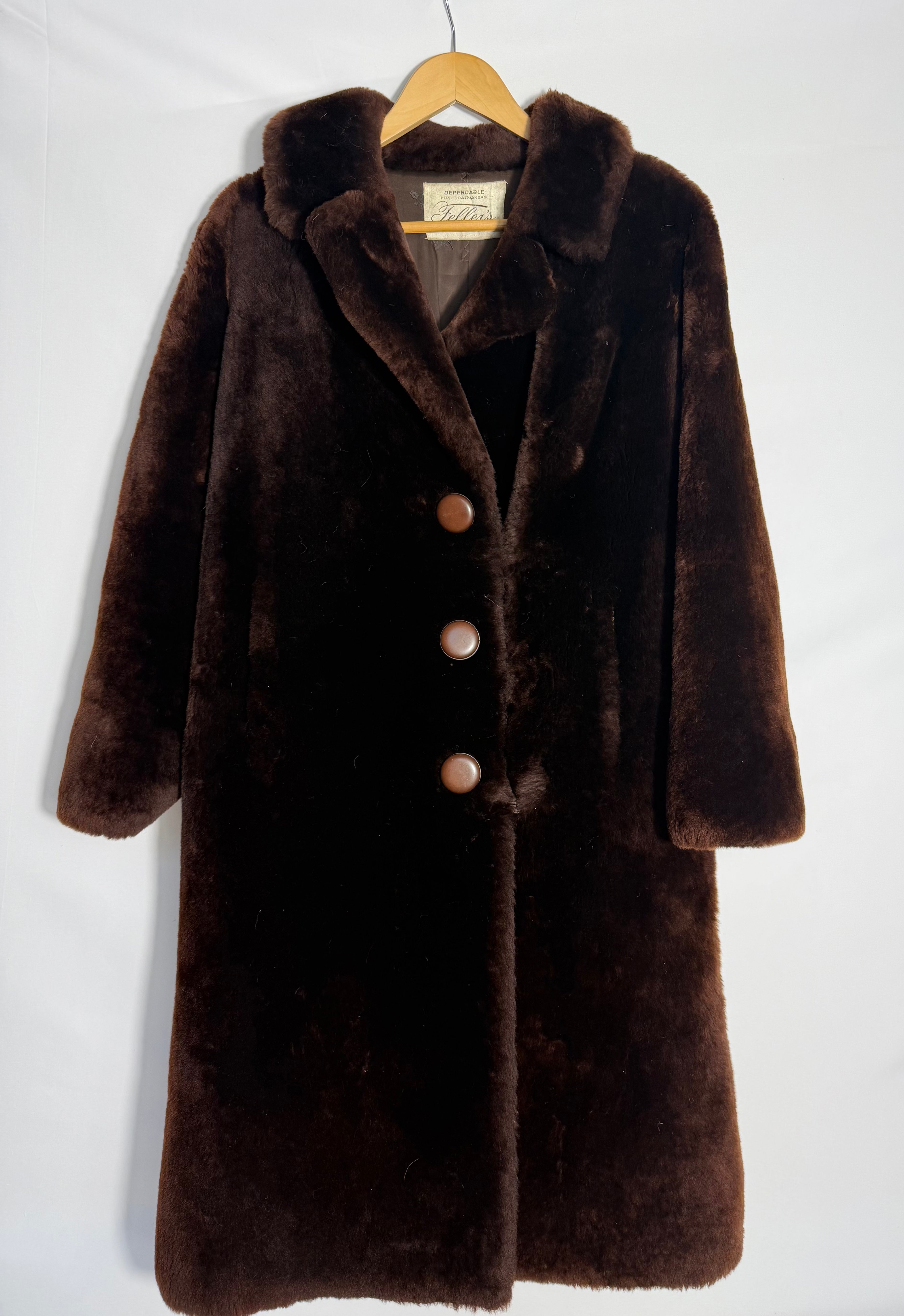 Vintage Feller’s Chocolate Brown Faux-Mink Coat – Harrisburg/York