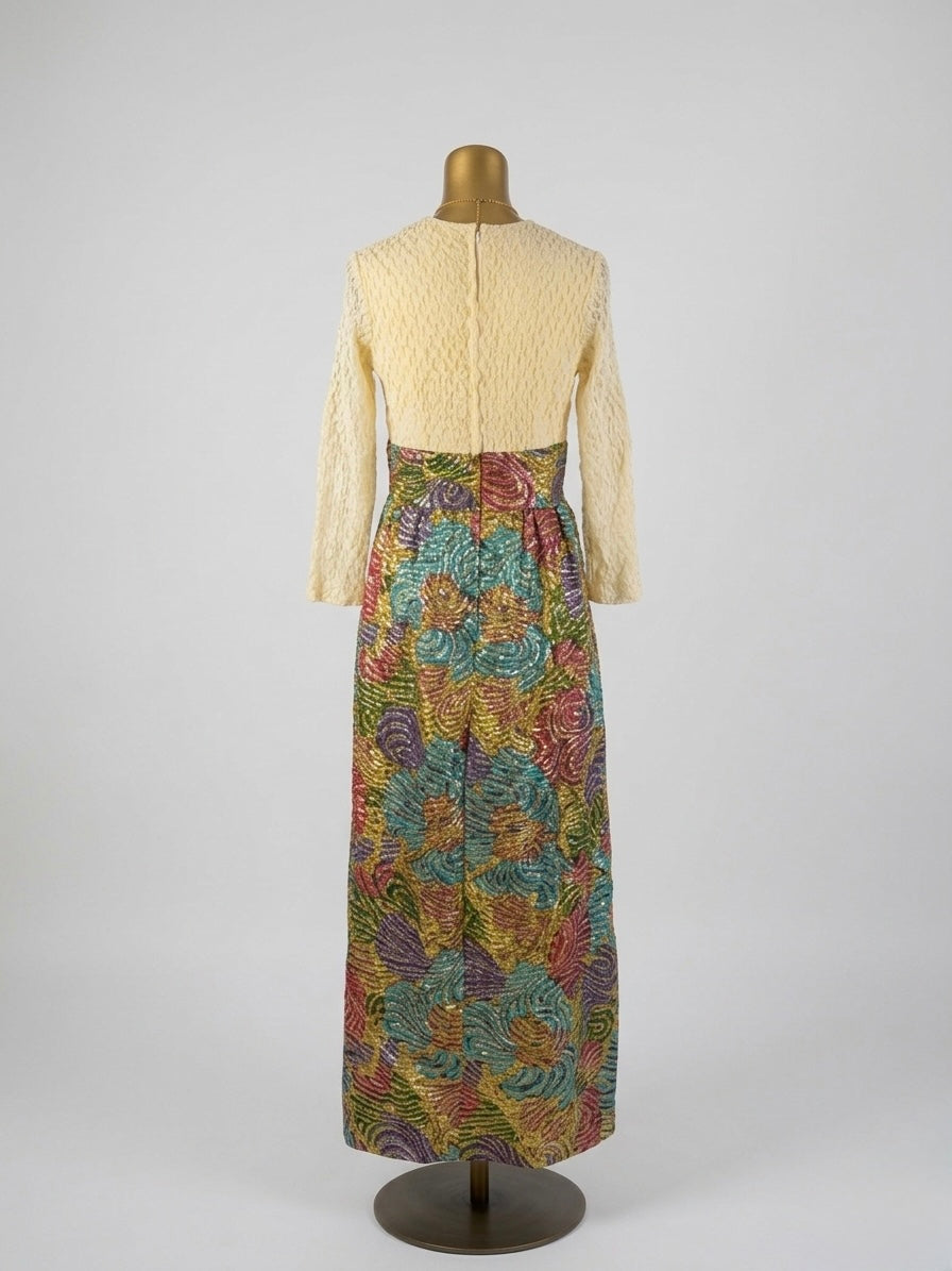 Vintage Textured Boho Maxi Dress