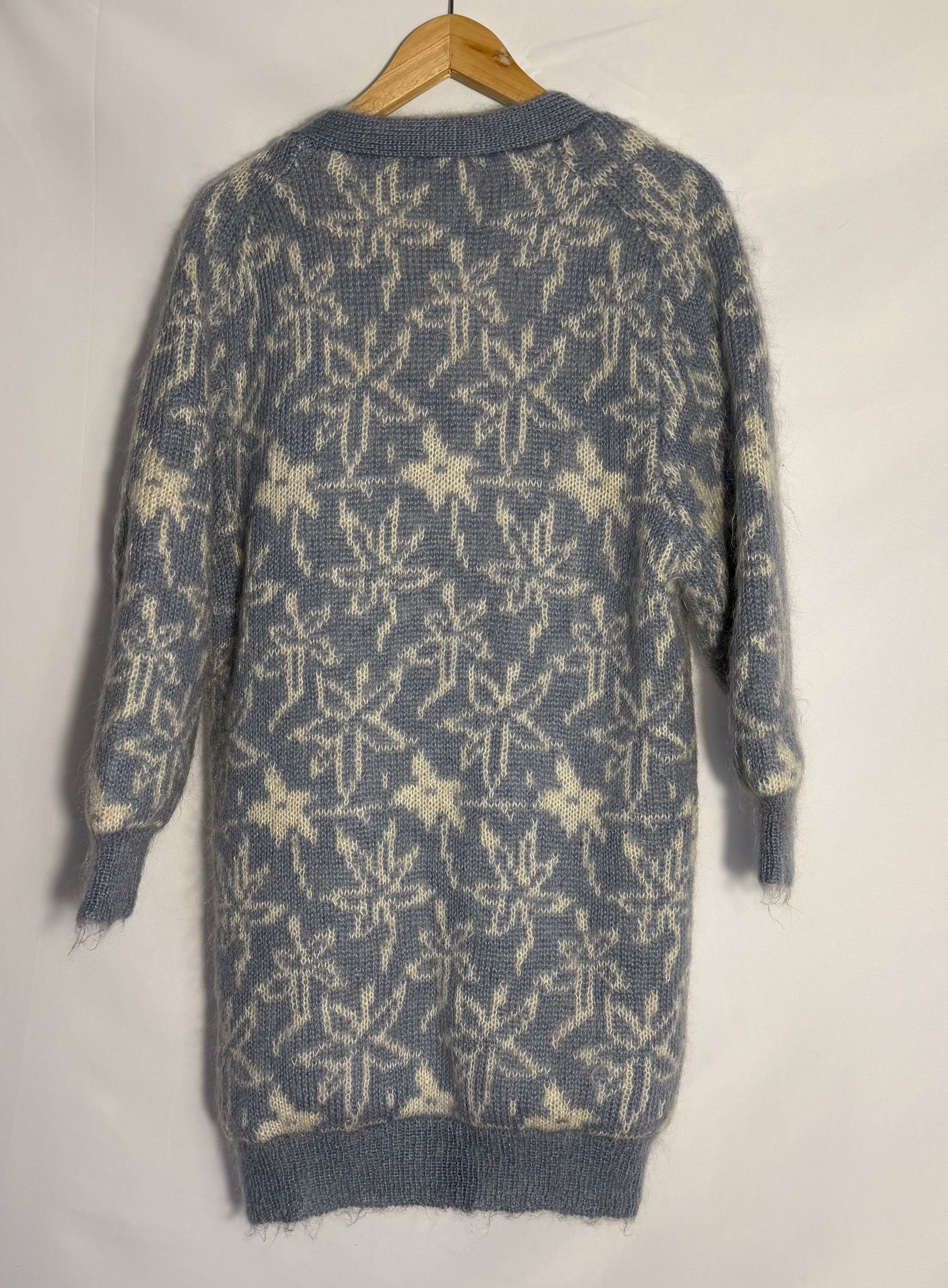 Soft Blue & Cream Knit Cardigan