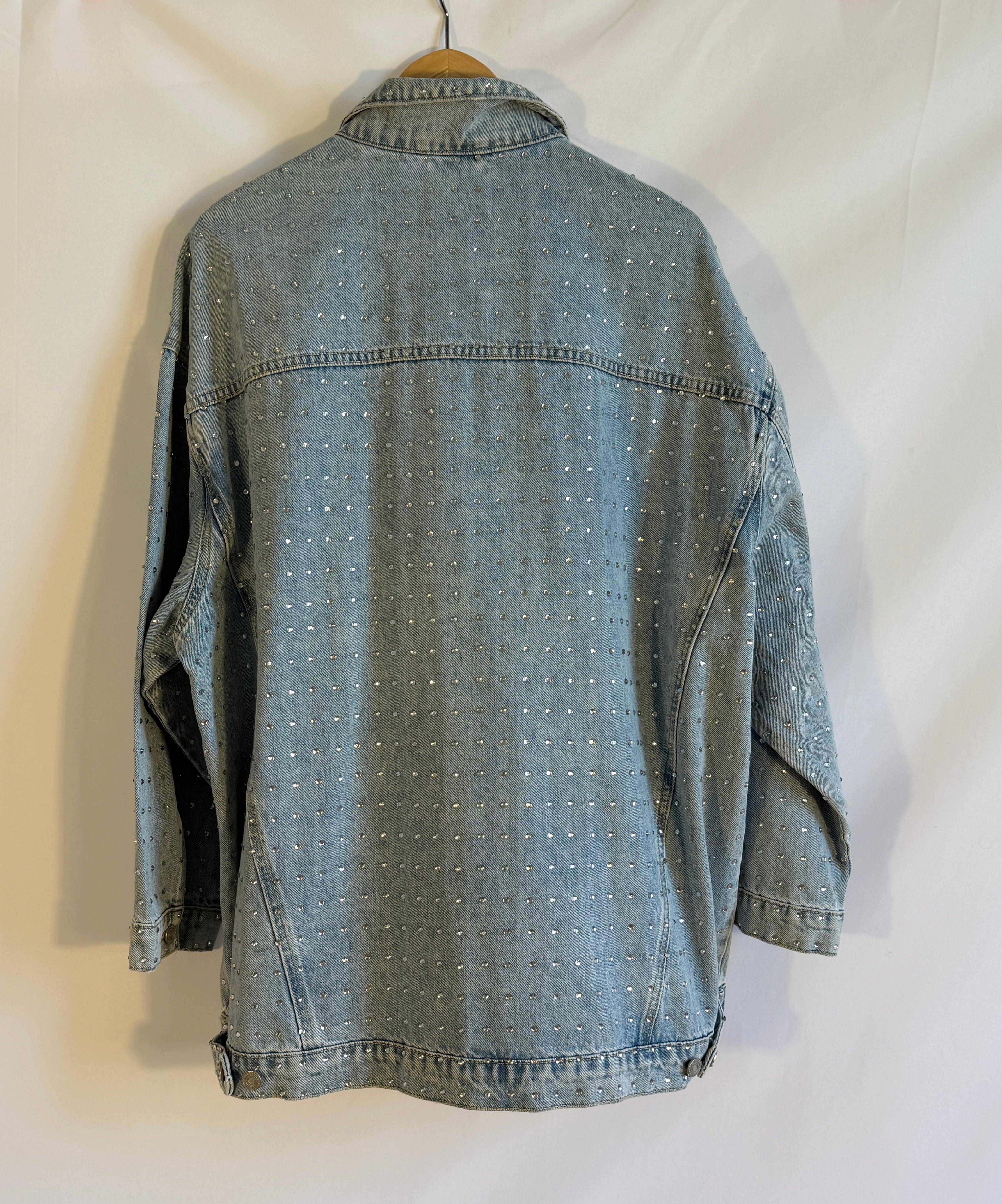 Oversized LA Rhinestone Denim Jacket
