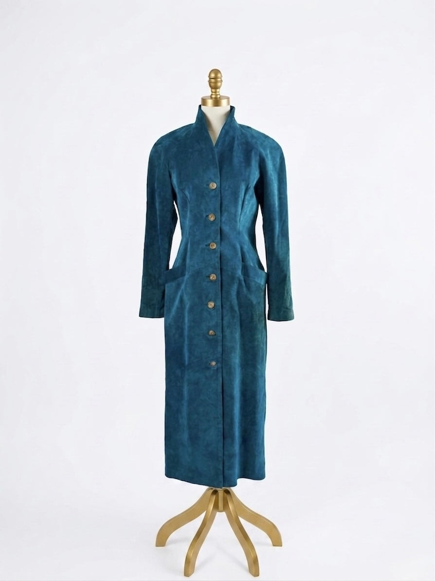 Vintage DANIER Turquoise Suede Dress