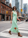 Vintage Mint Halter Maxi Dress