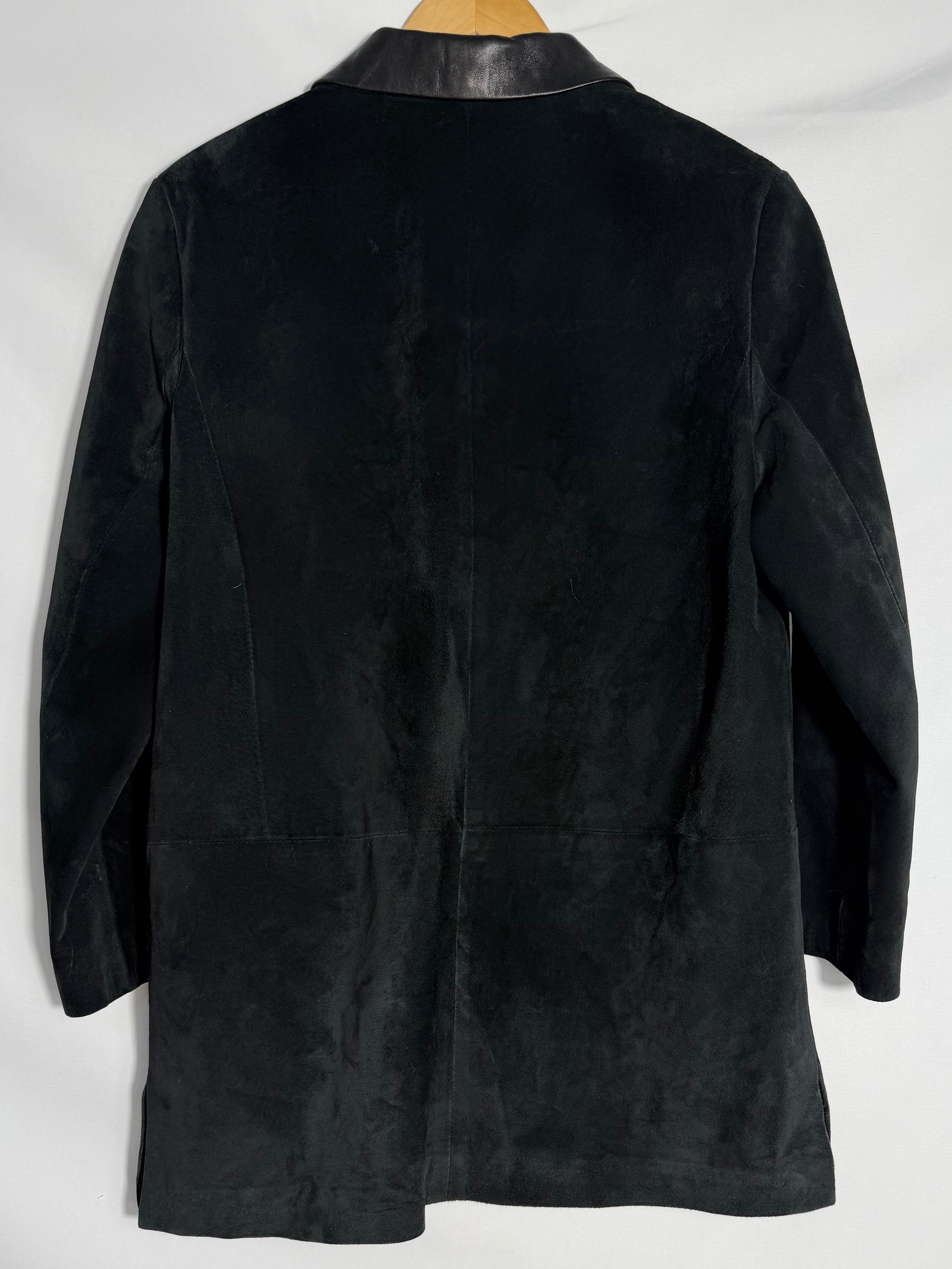 Vintage Danier Black Suede Jacket with Leather Collar