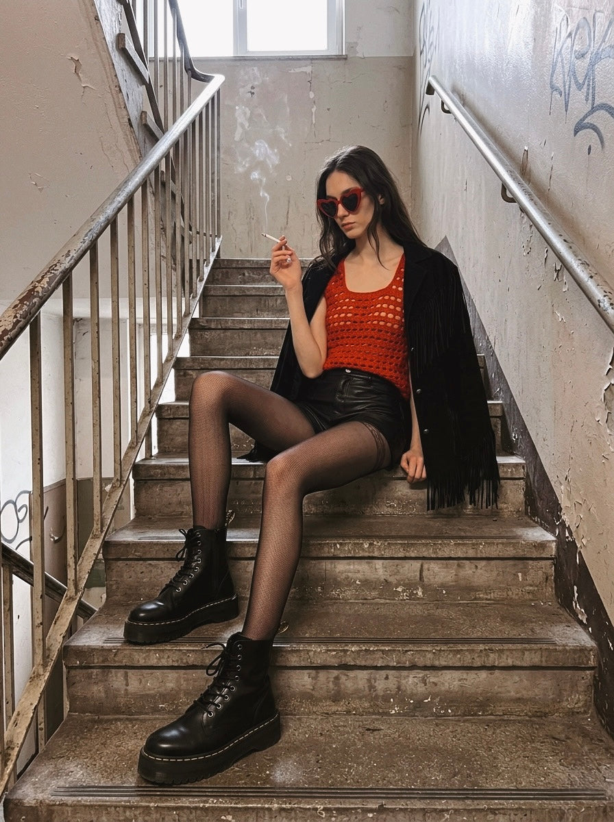 Cherry Red Crochet Top