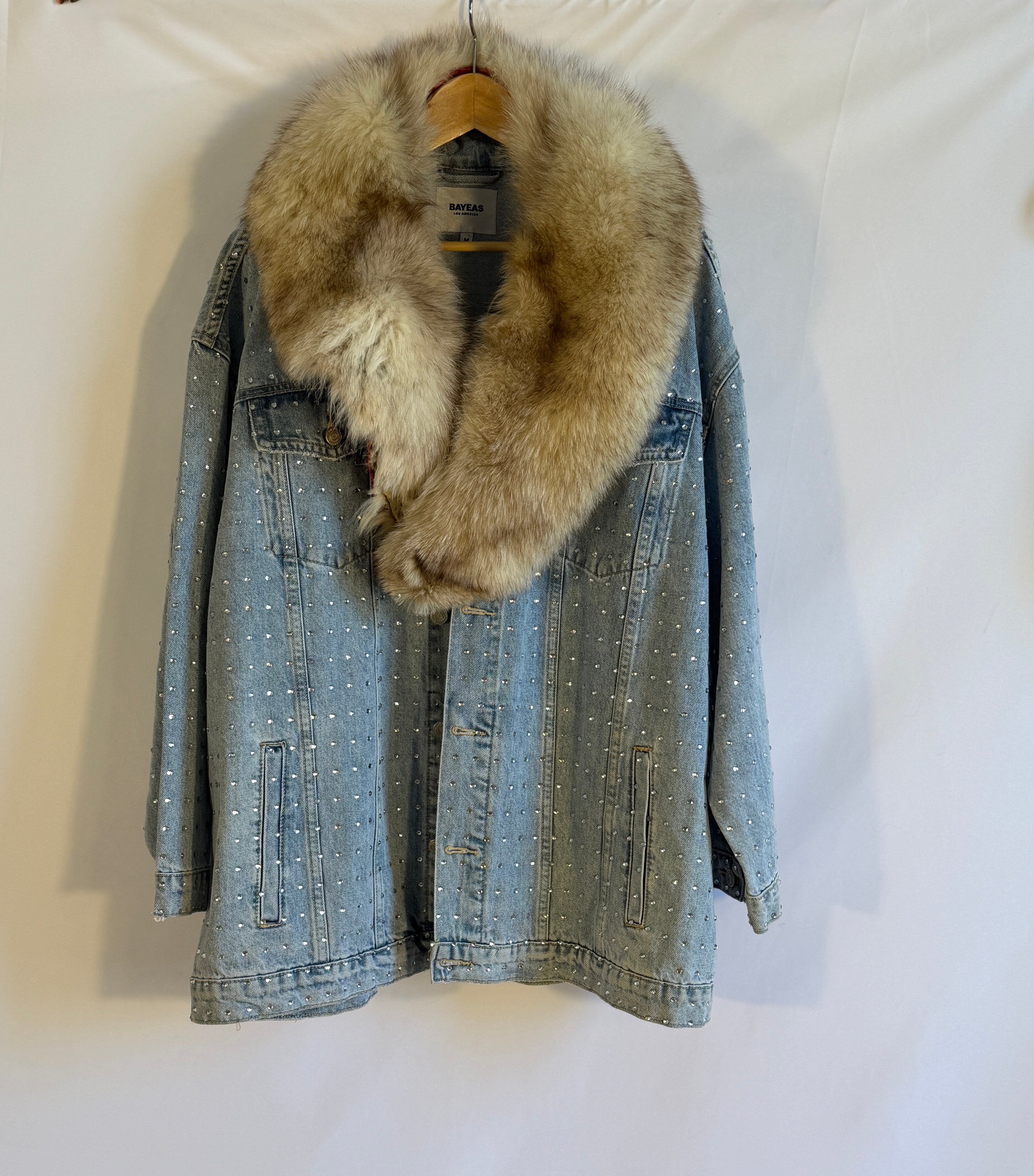 Oversized LA Rhinestone Denim Jacket