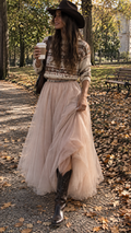Valentino Dusty Pink Tulle Maxi Skirt