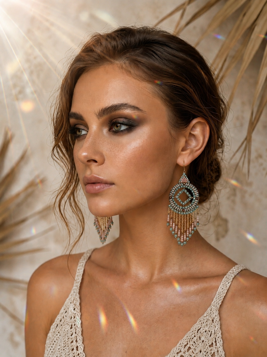 Ibiza Boho Beaded Fringe Earrings