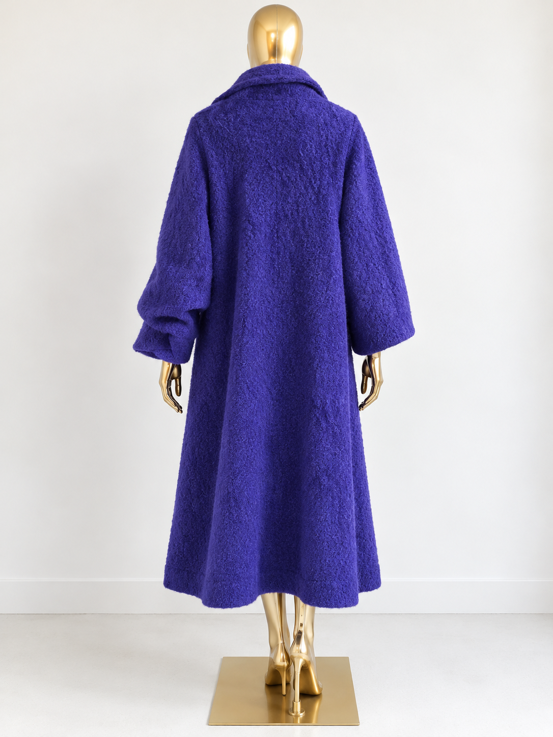 Vintage Purple Mohair-Blend Oversized Coat