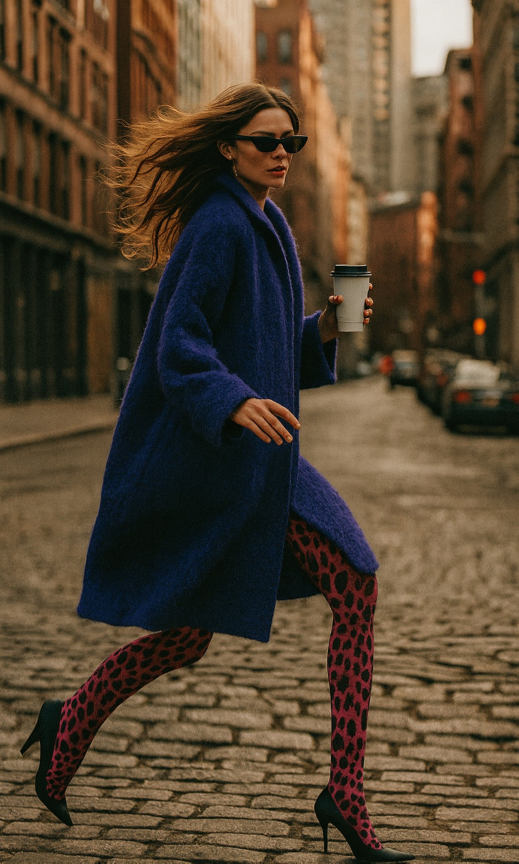 Vintage Purple Mohair-Blend Oversized Coat