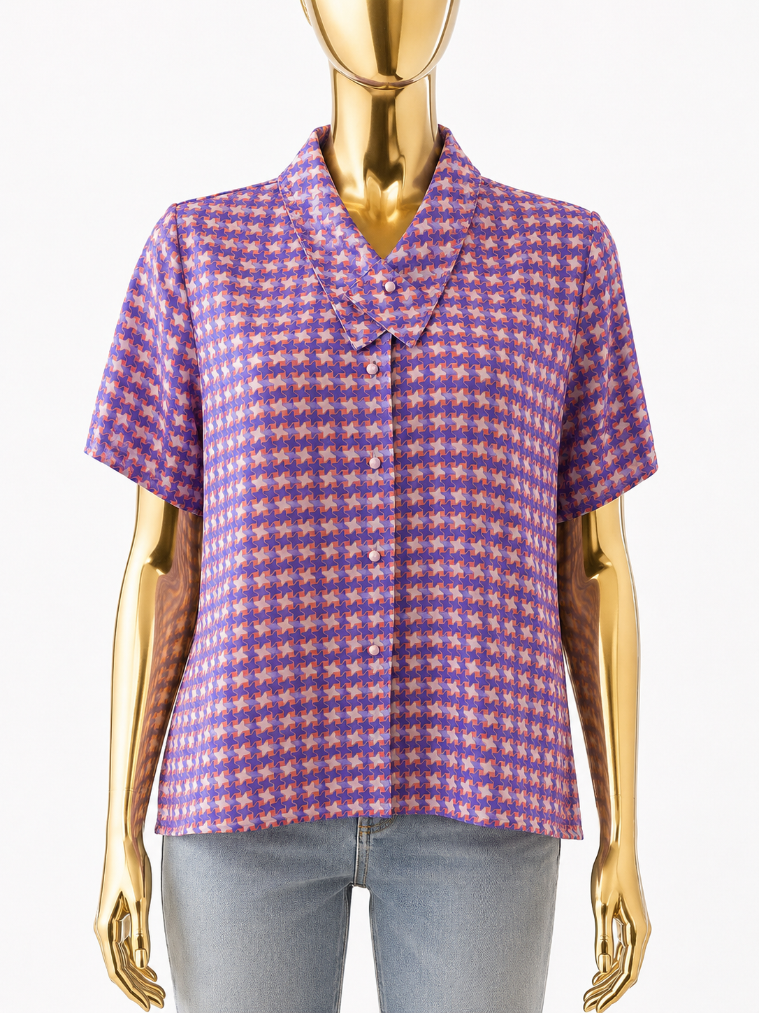 Vintage Geometric Print Shirt