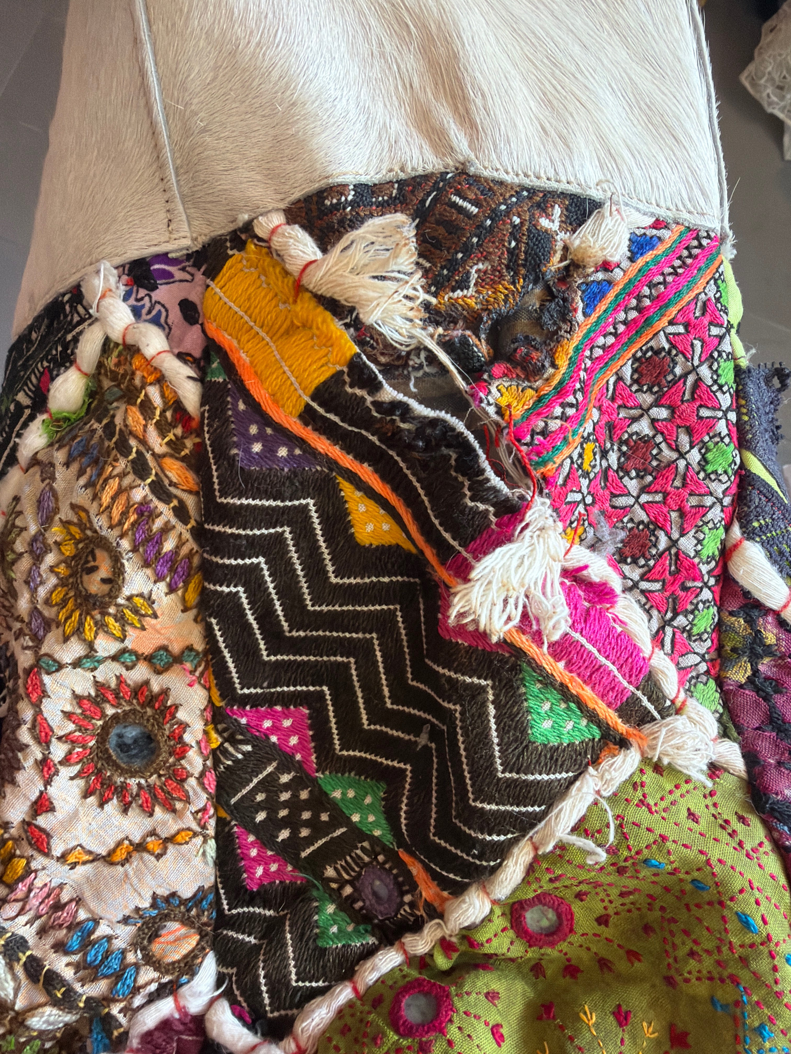 Patchwork Cowhide Tote Bag