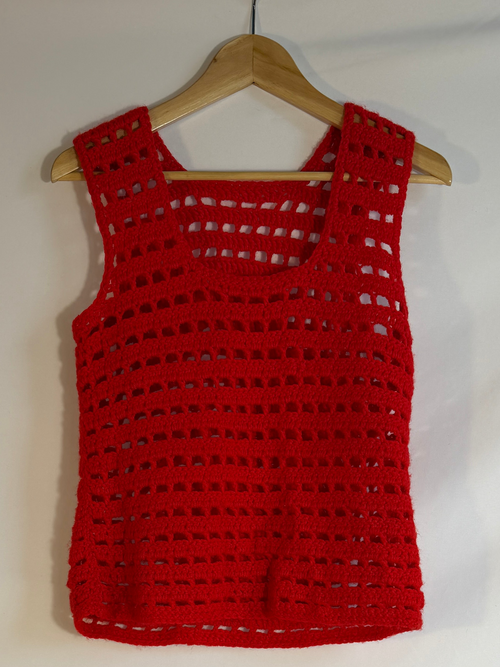 Cherry Red Crochet Top