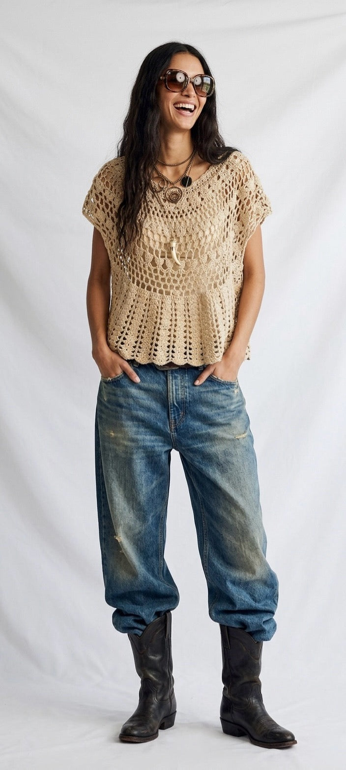 Vintage Crochet Lace Top