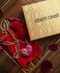 Roberto Cavalli Pink Enamel Heart Necklace