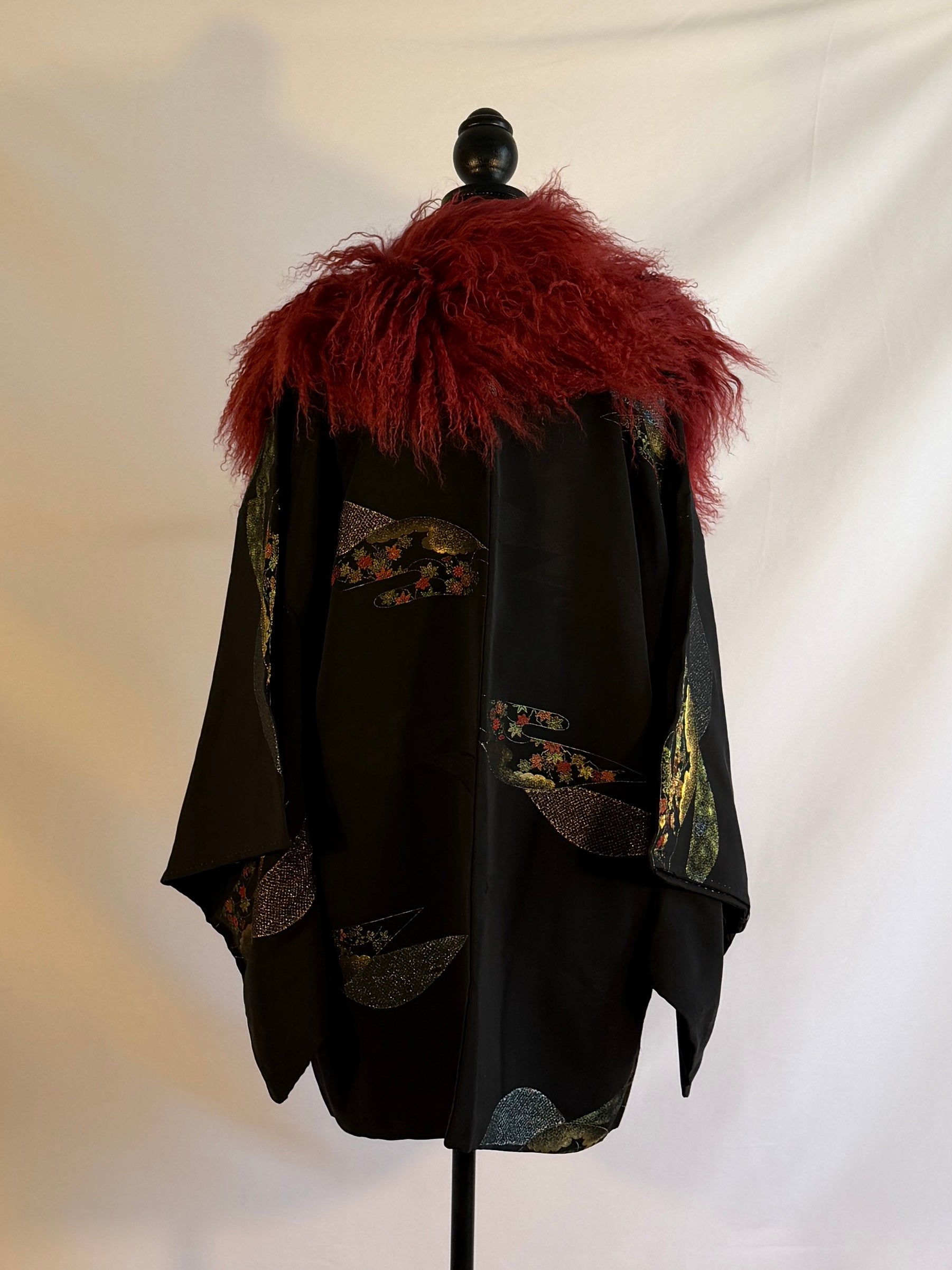 Kimono with Mongolian fur attached